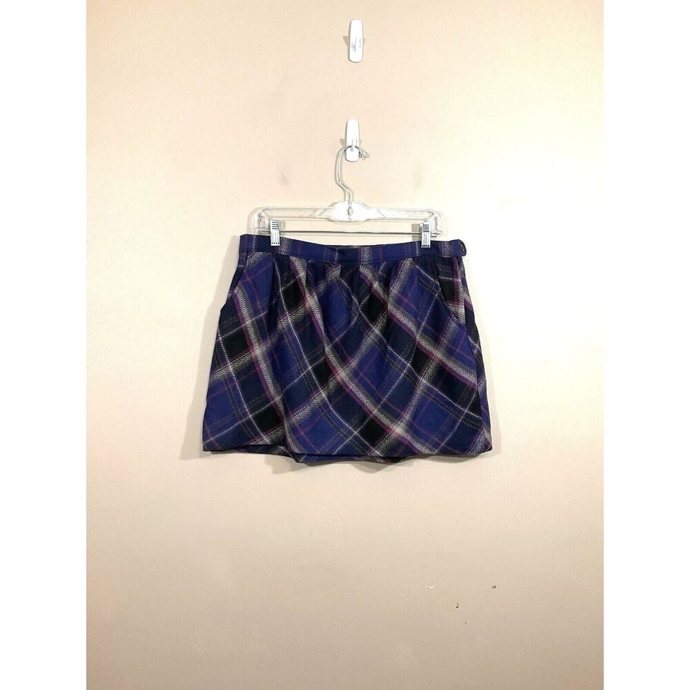 Vintage Womens A-line Plaid Mini Skirt 10 Purple Academia 90s Schoolgirl Preppy